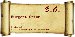 Burgert Orion névjegykártya